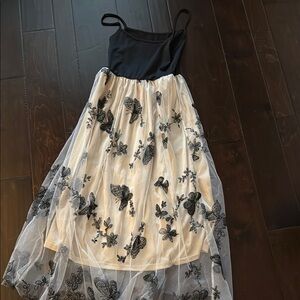 Elegant Black and Cream Dress